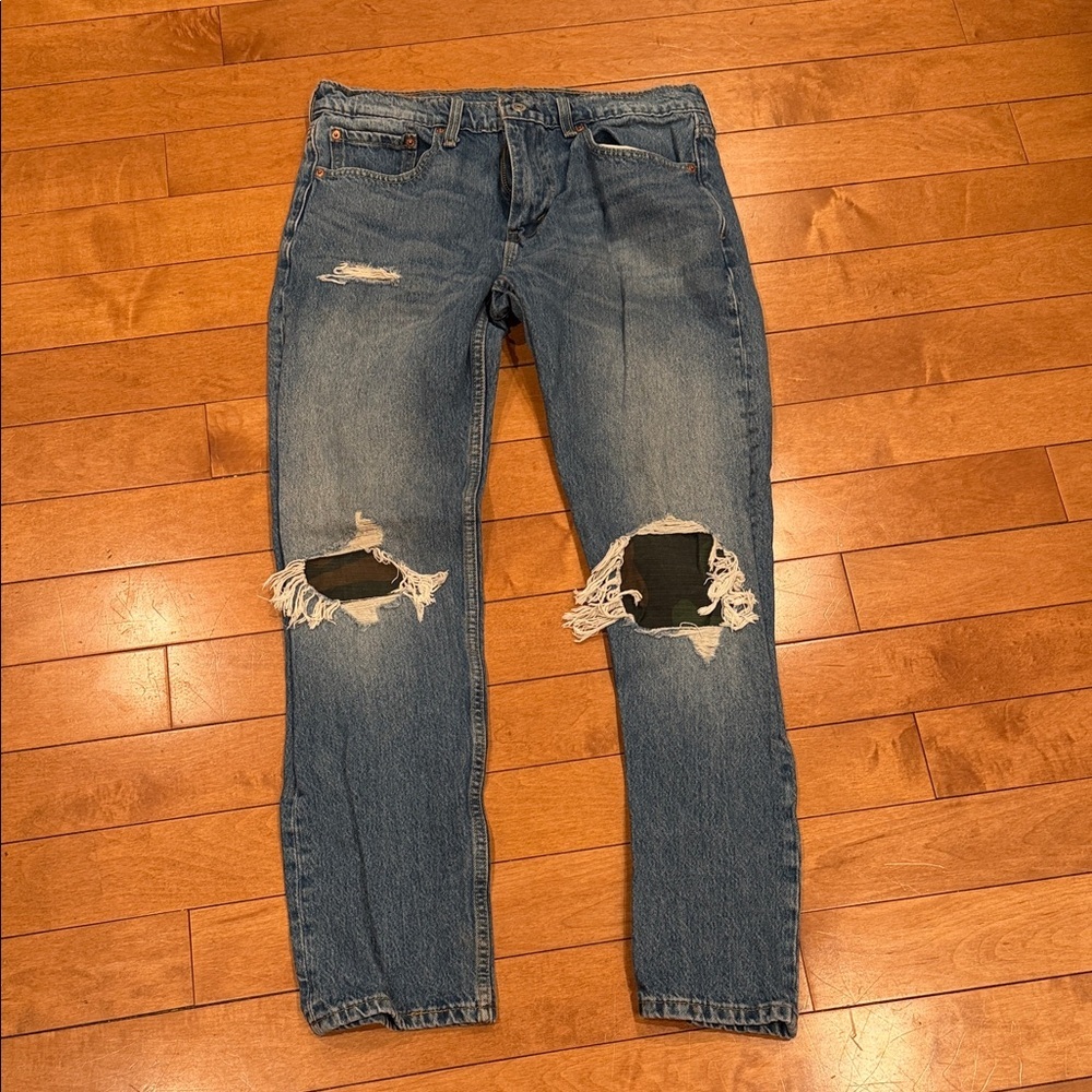 Levi's Blue Distressed Boyfriend Jeans 32x32 NWOT